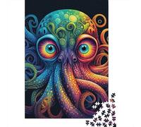 Colorful Octopus 1000 Pieces Puzzles for Teenagers Gifts Wooden Puzzle Jigsaws for Adults Home Educational Games DIY Toys 1000pcs (75x50cm)