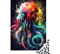 Colorful Octopus Art Puzzles 1000 Piece for Adults Jigsaw Puzzles Jigsaw Puzzle Game for The Whole 38x26cm/1000pcs
