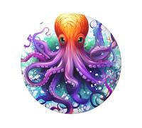 Colorful Octopus Button Pins 1 Pc, 2.4 Inch Round Button Badges Metal Personalized Picture Photo Pin Buttons Kit For Craft Supplies Christmas Diy Party Projects, 5 PCS, One Size