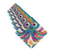 Colorful Octopus Car Air Fresheners 6 Pcs Funny Hanging Car Air Fresheners Cute Long Lasting Scented Mirror Hanging Decoration Ornaments Gift Auto Interior Decor For Men Women Square