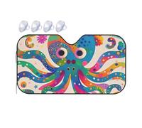 Colorful Octopus Car Windshield Sun Shade Foldable Car Front Window Sunshade for Sun, Heat and UV Rays, Auto Sun Blocker Visor Protector for Cars, SUVs Small
