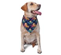 Colorful Octopus Cute Print Dog Bandana for Small Medium Large Dogs, Adjustable Cute Cat Dogs Kerchief Triangle Bibs Scarf Handkerchief Accessories