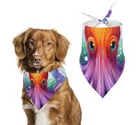 Colorful Octopus Dog Bandanas Soft Cute Triangle Larges Scarfs for Pets Kerchief Print Pet Handkerchiefs for Small Medium Large Dogs Puppy Cats