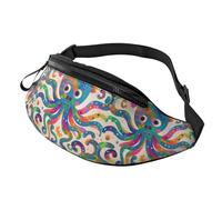 Colorful Octopus Fanny Pack Waist Bag For Men Women, Lightweight Adjustable Belt Bag For Travel Hiking Running