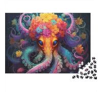 Colorful Octopus Fantasy 1000 Piece for Women & Men: Psychedelic Octopus Fun And Challenging Family Game Gift Idea 52x38cm/1000pcs
