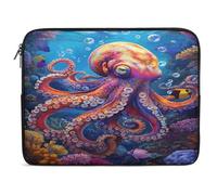 Colorful Octopus Funny Laptop Sleeve Case with Double Zipper Trendy Protective Computer Cover 10-17 Inch