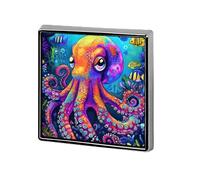 Colorful Octopus Funny Unisex Novelty Brooches & Pins Square Metal Lapel Badge for Clothing Shawl Hat