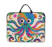 Colorful Octopus Laptop Case Sleeve 14 inch Shockproof Protective Notebook Case Travel Laptop Bag with Handle Waterproof Computer Cover Briefcase Handbags for Men Women