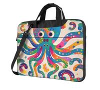 Colorful Octopus Laptop Shoulder Bag For Men Women Briefcase Messenger Bag W/Strap Handle Waterproof Laptop Sleeve Bag 13 Inch