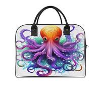 Colorful Octopus Laptop Tote Bag Casual Travel Handbag Multi Pocket Shoulder Bags for Work Travel