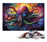 Colorful Octopus Monster Jigsaws 1000 Pieces for Adults Wooden Jigsaw Puzzles Ideal for Teenagers & Collectors, Travel Gift, Family Activity 50x75CM/19.68x29.52inch