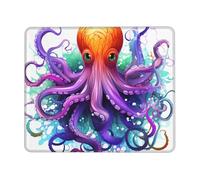 Colorful Octopus Mouse Pad with Stitched Edge, Comfortable Mouse Pads with Non-Slip Rubber Base Gaming Mouse Mat Washable Mousepads Computers Laptop Desk Accessories for Office 9.4"x7.9"