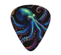 Colorful Octopus Pattern Guitar Picks Gift Set - 12 Smooth Durable Plectrums For Acoustic, Electric & Bass Guitar, Perfect Present For Guitar Lovers & Musicians