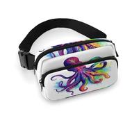Colorful Octopus Printed Fanny Pack Fanny Packs for Women Men,Crossbody Bag Large Chest Bag with Adjustable Strap for Outdoors Workout Traveling Casual Running, Colorful Octopus, 20x13cm