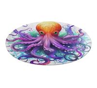 Colorful Octopus Round Rug Soft Absorbent Bath Mat Entryway Anti Slip Rugs Farmhouse Front Back Door Mat 60 * 60cm for Bedroom Living Room Home Decorative