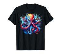 Colorful Octopus Sea Animal Lover Splash Art T-Shirt