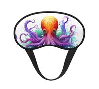 Colorful Octopus Sleep Mask for Side Sleeper Soft Breathable Sleeping Eye Mask Blackout Silk Eye Sleep Shade Cover with Elastic Strap Night Blindfold for Women Men Travel Nap