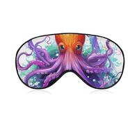 Colorful Octopus Sleep Mask for Women Men, Soft Eye Mask with Adjustable Strap for Sleeping, Light Blocking Travel Blindfold for Nap Comfortable Eye Cover for Home Office