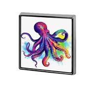 Colorful Octopus Square Badges Metal Memorial Pins Exquisite Button Badge Lapel Pins Fashion Square Brooch Crafts Gifts Clothes Decorative Pin for Adult Brooch