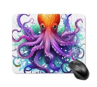 Colorful Octopus Square Mouse Pad Portable Computer Mousepad with Non-Slip Rubber Base 20 * 25cm Ultra-Thin Gaming Mouse Mat for Computer Laptop Office Desk Accessories