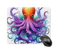 Colorful Octopus Square Mouse Pad Portable Computer Mousepad with Non-Slip Rubber Base 25 * 30cm Ultra-Thin Gaming Mouse Mat for Computer Laptop Office Desk Accessories