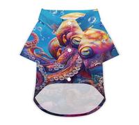 Colorful Octopus Summer Hawaiian Dog Shirt Breathable Pet T-Shirts for Small Medium Large Dogs Cats