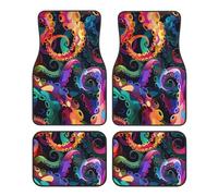 Colorful Octopus Tentacles Car Mats 4 Pieces Sea Ocean Universal Floor Car Mats Non-Slip Vehicle Carpet for SUV Van Truck Sedan