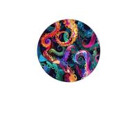 Colorful Octopus Tentacles Coasters Set of 4 Sea Ocean Absorbent Diatomite Coasters Quick Dry Cup Mat for Drinks Round Mugs Pad for Table Bar Home Decor