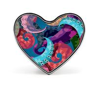 Colorful Octopus Tentacles On Blue Heart Brooch Pin, Unisex Smooth Surface Lapel Tie Pin, Lightweight Badge Jewelry Crafts Decor for Costume Accessory Men Women