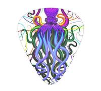 Colorful Octopus The guitar pick, for acoustic, electric, bass guitars - natural touch, 12 pack, multi-color.