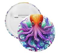 Colorful Octopus Tinplate Badge Personalized Round Brooch Large Craft Button Suitable for Teachers, Nurses, Doctors, Staff, Party Gift Accessories, 20PCS, Plastic, plastics