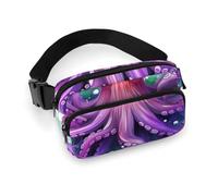 Colorful Octopus Waist Bag Fashion Fanny Bag with Adjustable Strap for Outdoor Workout Cycling Unisex, white, 20x13cm, Waist Bag