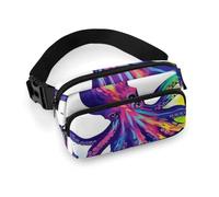 Colorful Octopus Waist Bag Large Capacity Fanny Pack Adjustable Belt Crossbody Bags Portable Waist Packs For Outdoors Traveling Casual Running