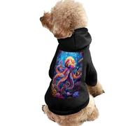 Colorful Octopus Warm Dog Hooded Sweatshirt with Hat Soft Pet Pullover Clothes for Small Medium Large Pets