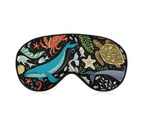 Colorful Octopus Whale and Dolphin Sleep Mask Night Cover Eye for Women Men BlockLight for Airplane Travel Nap Adjustable Strap