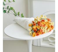 Colorful Orange Flower Blanket, Round Giant Soft Blanket Made of Chenille Material (Beige, 60 inches)
