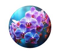 Colorful Orchids Flower Button Pins 5 Pcs, 2.4 Inch Round Button Badges Metal Personalized Picture Photo Pin Buttons Kit For Craft Supplies Christmas Diy Party Projects