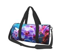 Colorful Orchids Flower Duffle Bag for Women Men Personal Item Travel Bag Canvas Weekender Overnight Bag Lightweight Sports Tote Gym Bag Carry On Luggage Bag, Black, One Size