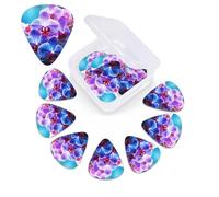 Colorful Orchids Flower Guitar Picks 12 Pack Plectrums with Organizer Box, 3 Different Thickness Includes Thin Medium Heavy Picks