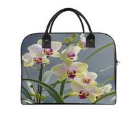 Colorful Orchids Flower Laptop Tote Bag Casual Travel Handbag Multi Pocket Shoulder Bags for Work Travel