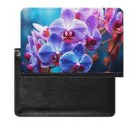 Colorful Orchids Flower Passport Holder Cover Passport Cover Protector Essentials with Credit Card Slots Slim Travel Wallet Covers Documents Organizer Protector for Man&Women