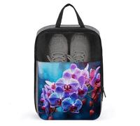 Colorful Orchids Flower Shoe Bag Travel Shoe Organizer Water-Resistant Shoe Pouch with Zipper Sneaker Dust Bag, gray, One Size, Modern