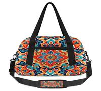 Colorful Oriental Pattern Kids Overnight Duffle Bags for Girls Boys, Flower Lightweight Sports Gym Bag for Kids,Small Overnight Weekender Carry on Travel Bags Dance Bag, Colorful Oriental Pattern,