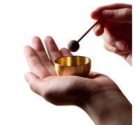 Colorful Ornament for Home Mini Singing Bowl Set Heart Warming Angel Sound Small Tibetan Singing Bowl Set With Mallet And Cushion Handmade Portable For Meditation (Gold # 5, 4X2. 3CM)