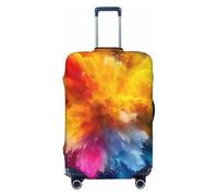 Colorful Outer Space Clouds Cosmic Planets Moon Earth Elastic Travel Luggage Cover Suitcase Protector, Print Suitcase Baggage Cover Anti-Scratch