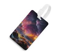 Colorful Outer Space Luggage Tag Classic Personalized Repeated Luggage Tag Cute Unique Travel Essentials Identifiers for Women Men Baggage Backpack Handbag Suitcase