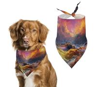 Colorful Outer Space Pet Scarf Adjustable Pet Accessories Triangular Scarf Washable Floral Print Puppy Bib Bandana Stylish Comfortable Cat Scarves for Holiday Scarfs