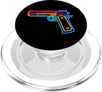 Colorful Outline Pistol Retro Line Art Design PopSockets PopGrip for MagSafe