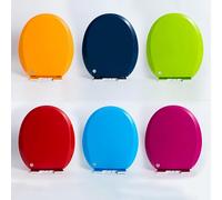 Colorful Oval Toilet Seat Soft Close,Round Toilet Lid with Quick Release for Easy Cleaning,PP Material Loo Seat Cover with 360° Adjustable Hinge (Green)