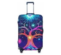 Colorful Oversized Tree of Life Elastic Travel Luggage Cover Suitcase Protector, Print Suitcase Baggage Cover Anti-Scratch